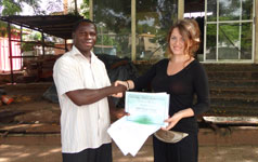Natasa and her editor at the end of her Journalism placement in Ghana