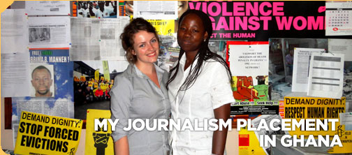 Natasa's journalism work experience placements in Cape Coast, Ghana