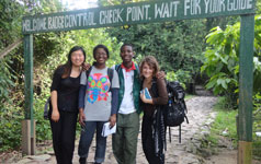 Natasa travellling at weeknds with her fellow volunteers in Ghana